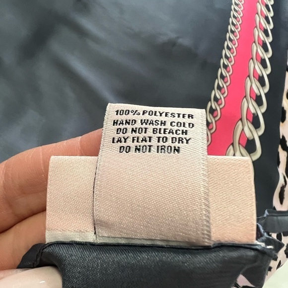 Juicy Couture Long Silky Scarf | Large Logo | Multi Color Leopard Print | NWT. - Picture 6 of 9